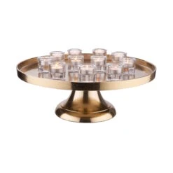 Deko-Teller Mit Fuß Ø50cm BANQUET In Gold -Hausverkaufsladen butlers deko teller mit fuss o50cm banquet in gold 4