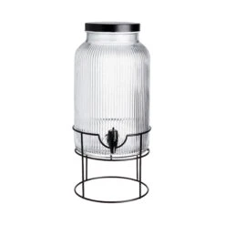 Getränkespender Mit Ständer 2 Tlg. FOUNTAIN In Transparent-Schwarz -Hausverkaufsladen butlers getrankespender mit stander 2 tlg fountain in transparent schwarz 2