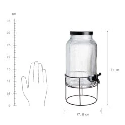 Getränkespender Mit Ständer 2 Tlg. FOUNTAIN In Transparent-Schwarz -Hausverkaufsladen butlers getrankespender mit stander 2 tlg fountain in transparent schwarz 3