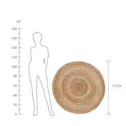 Hanf-Teppich Ø110cm ALL NATURE In Natur -Hausverkaufsladen butlers hanf teppich o110cm all nature in natur 2