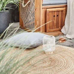 Hanf-Teppich Ø110cm ALL NATURE In Natur -Hausverkaufsladen butlers hanf teppich o110cm all nature in natur 5