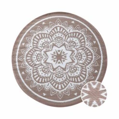 In- & Outdoor-Teppich Flora Ø118cm COLOUR CLASH In Natur-Weiß -Hausverkaufsladen butlers in and outdoor teppich flora o118cm colour clash in natur weiss 2