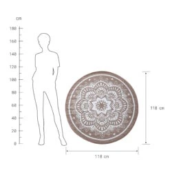 In- & Outdoor-Teppich Flora Ø118cm COLOUR CLASH In Natur-Weiß -Hausverkaufsladen butlers in and outdoor teppich flora o118cm colour clash in natur weiss 3