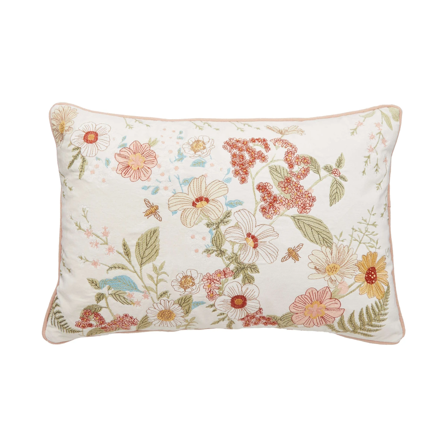 Kissen Blumen L 60 X B 40cm COTTON VELVET In Bunt 2 Kissen Blumen L 60 X B 40cm COTTON VELVET In Bunt