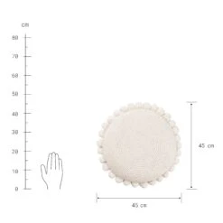 Kissen Ø45cm DAISY In Weiß -Hausverkaufsladen butlers kissen o45cm daisy in weiss 3