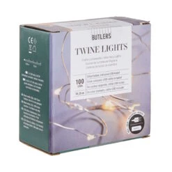 LED Lichterkette 100 Lichter Mit USB-Batteriefach TWINE LIGHTS In Silber -Hausverkaufsladen butlers led lichterkette 100 lichter mit usb batteriefach twine lights in silber 2