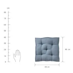 Sitzkissen L 40 X B 40cm SOLID In Blau 9 Sitzkissen L 40 X B 40cm SOLID In Blau -Hausverkaufsladen butlers sitzkissen l 40 x b 40cm solid in blau 3