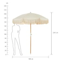 Strandschirm Mit Fransen Ø180cm BOHO LOUNGE In Creme -Hausverkaufsladen butlers strandschirm mit fransen o180cm boho lounge in creme 3