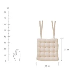 Stuhlkissen Mit Bändchen L 35 X B 37cm SOLID In Creme -Hausverkaufsladen butlers stuhlkissen mit bandchen l 35 x b 37cm solid in creme 2