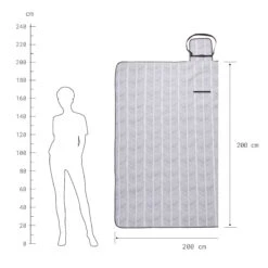 XXL-Picknickdecke Streifen L 200 X B 200cm GET TOGETHER In Hellgrau-Anthrazit -Hausverkaufsladen butlers xxl picknickdecke streifen l 200 x b 200cm get together in hellgrau anthrazit 2